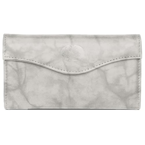 Image of Julia Buxton Heiress Leather Organizer Clutch Handbag Wallet with RFID Blocking, Grey