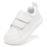 MORENDL Toddler Shoes Baby Wide Toe Box Barefoot Shoes Boy Girl Walking Shoes Non-Slip Minimalist Sneakers Comfort Zero Drop Tennis Outdoor Activities White Size 7