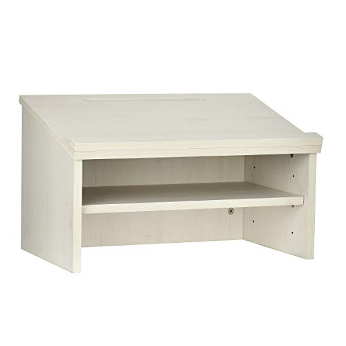 Adir Tabletop Podium Wood - Portable Presentation Podium, Lectern Book Stand for Reading with an Adjustable Shelf for Churches, Restaurants, and Classrooms (White)