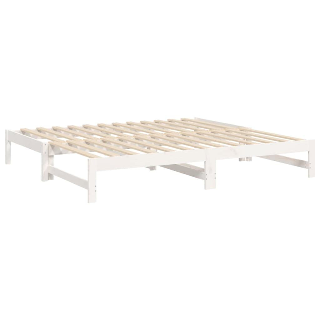 vidaXL Dormeuse Estraibile Bianca 2X(75x190) cm Legno Massello di Pino