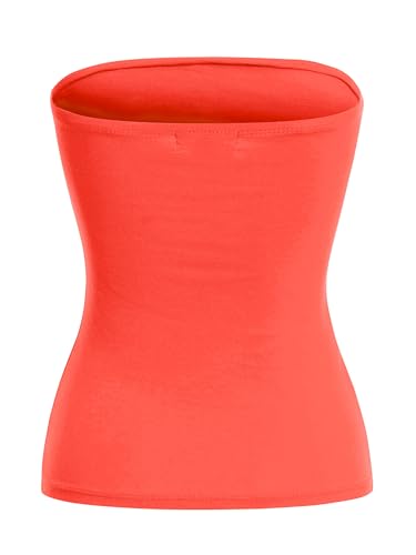 Image of MixMatchy Women's Stretchy Strapless Tube Top Y2K Bandeau Top