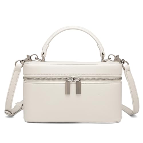 Image of Rejolly Vanity Case Handbag for Women Top-Handle PU Leather Purse Crossbody Shoulder Bag