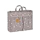 LÄSSIG Baby Kinderwagenorganizer Windeltasche Wickeltasche klein Kulturtasche inkl. Wickelunterlage/Multitalent Organizer, Kunststoff, Blocks taupe