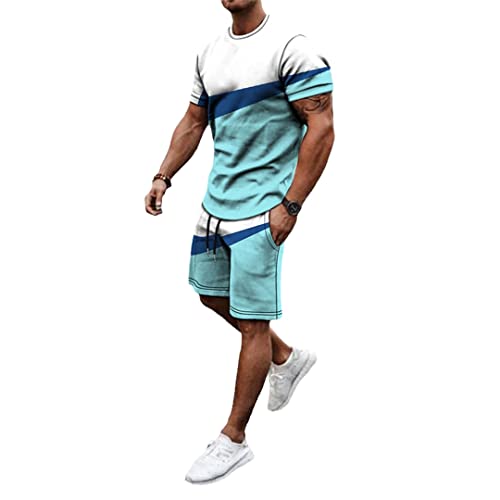 Ensemble 2 pièces homme imprimé 3D coloré ts1473 XL pour look d'été