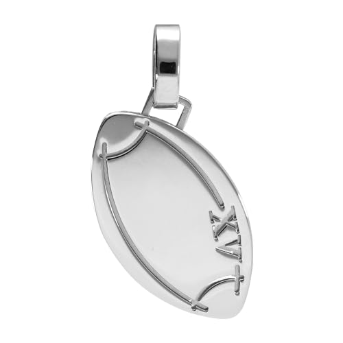 1001 Bijoux Pendentif acier ballon de rugby xv
