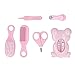 6 Sztuk Zestaw do Pielęgnacji Zdrowia i Pielęgnacji Niemowląt Pielęgnacja Obcinacz do Paznokci Szczotka Grzebień Booger Klip Termometr Zestaw do Pielęgnacji Noworodków(Różowy)