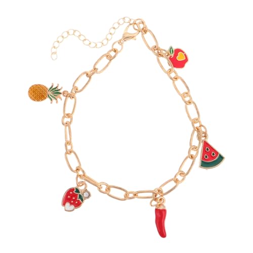 LRXIYODE Pulsera de Cadena de Eslabones Coloridos con Colgantes de Frutas...