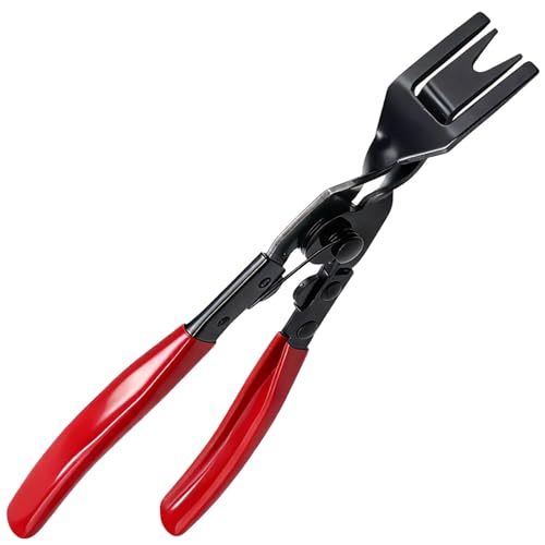 Car Panel Trim Removal Tool Interior Clip Plier with Red Non-Slip Handle