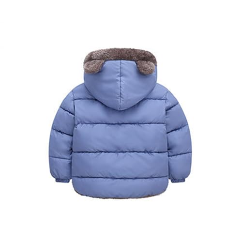 Toddler Boys Girls Winter Coat Bear Ears Hooded Two Wear Thicken Windproof Zipper Warm Jacket Coat Outerwear Clothes2