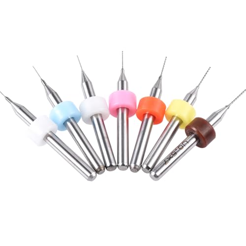 HOHXEN 7 Stück Hartmetall Makro-Bohrer, PCB-Bohrer/Mikro-Bohrer für Schmuck, CNC, Weichmetalle, Modellbau, Holz - Schneiddurchmesser: 0,2mm, 0,25mm, 0,3mm, 0,35mm, 0,4mm, 0,45mm, 0,5mm HOHXEN 7 Stück Hartmetall Makro-Bohrer, PCB-Bohrer/Mikro-Bohrer für Schmuck, CNC, Weichmetalle, Modellbau, Holz - Schneiddurchmesser: 0,2mm, 0,25mm, 0,3mm, 0,35mm, 0,4mm, 0,45mm, 0,5mm