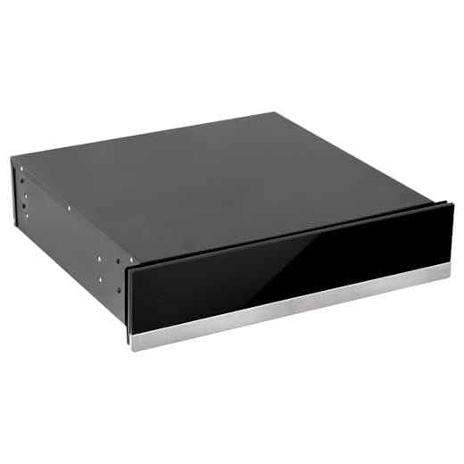 Loops 60cm Push-Open Black Warming Drawer