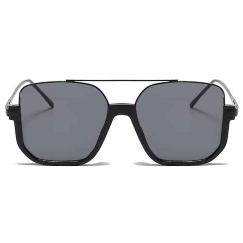 Long Keeper Retro Oversize Pilot Sunglasses for Women Men Square Aviation Sun Glasses Semi-Rimless Trendy 70s Pilot Shades2