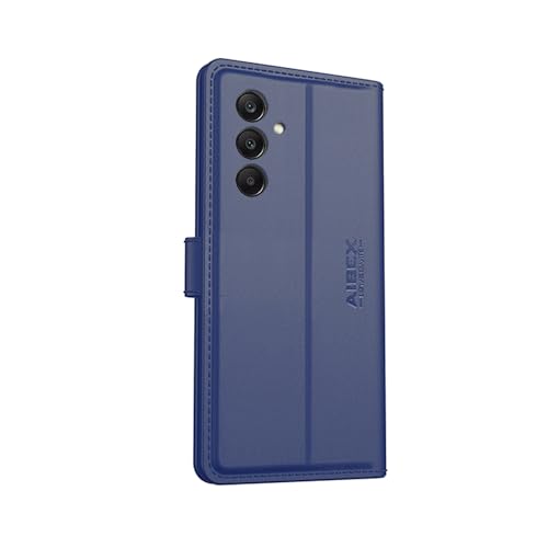 Image of AIBEX for Samsung A16 5G / Samsung F16 5G / Samsung M16 5G Flip Cover Leather Finish with Magnatic Closure | Inside TPU with Card Pockets | Wallet Stand | Complete Protection Flip Case -Blue