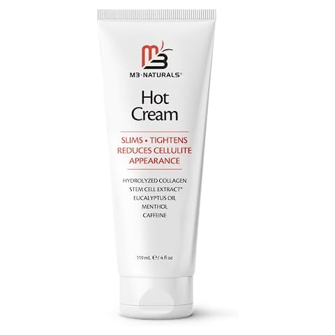 Hot Cream for Belly Butt and Thighs - M3 Naturals Cellulite Cream for Thighs and Butt Fast Body Sweat Activator with Caffeine and Collagen - Invigorating Sweat Cream for Workouts and Body Sculpting Cover