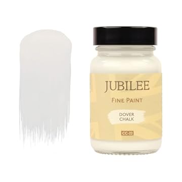 Guild Lane Jubilee Furniture Paint – Upcycle & Transform Wood, Metal & Glass – Soft Sheen Finish for Indoor & Outdoor – Durable & Easy to Apply Multi-Surface Paint (Dover Chalk, White, 60ml)