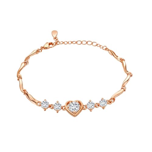 Image of Nilu's Collection Rose Gold And Silver Plated Heart Shape Jewellery Set For Women