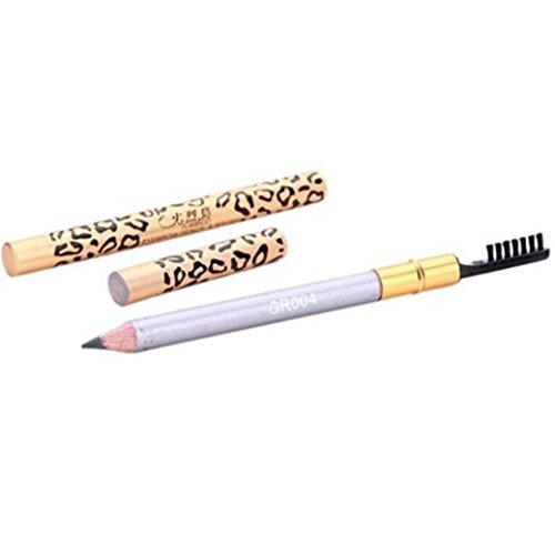 HENGSONG Pro Beauty Longlasting Eyeliner Eyebrow Pencil with Brush Make Up (grey)