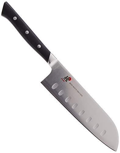 Miyabi Morimoto Edition Hollow Edge Santoku Knife, 5.5-inch, Black w/Red Accent/Stainless Steel