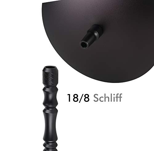 Camo Pro Shisha Set Aluminium Alu Schwarz 84 cm Hookah Wasserpfeife Steinkopfset Acryl Molassefänger 18/8 Schliff Base… – Bild 5