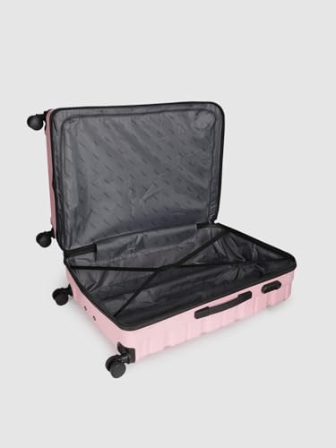 Image of Teakwood 76 CM Unisex Trolley Bag for Travel, Hard Cabin Trolley Large Travel Suitcase Bag, Lock System 360 Degree 8 Rotating Wheels (76 CM, Rose)