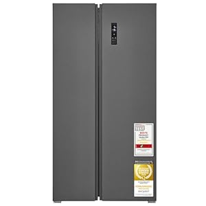 Exquisit Side-by-Side Kühlschrank | 442 l Nutzinhalt, Energieeffizienzklasse D, 39 dB(A) | No Frost Kühlen und Gefrieren, Schnellgefrieren, Temperaturregelung, LED-Display | SBS546-040D anthrazit