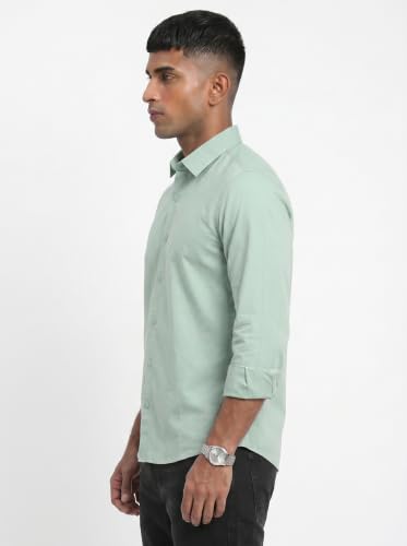 Image of DOXIC Men's Cotton Shirt with Spread Collar Neck Full Sleeves Classic Style Solid Pattern Regular Fit and Standard Length | Formal & Casual Wear Shirts