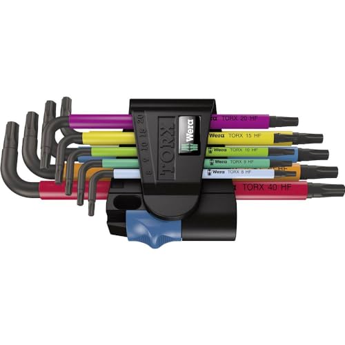 Wera 05024179001 967/9 TX Multicolour HF 1 Winkelschlüsselsatz mit Haltefunktion, 9-teilig