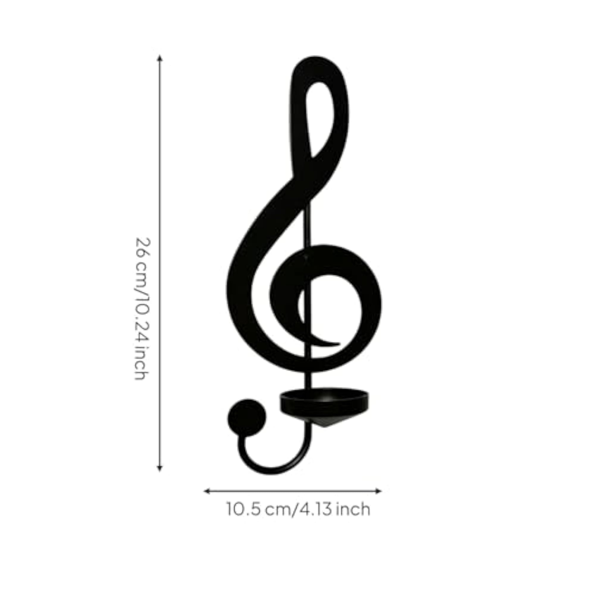 Musical Note Wall Sconce Wrought Iron Candle Holder