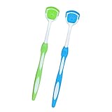 2 Pcs Tongue Scrapers Portable Tongue Brushes Non Slip Tongue Cleaners for Fresh Breath Dental Eliminate Bad Breath