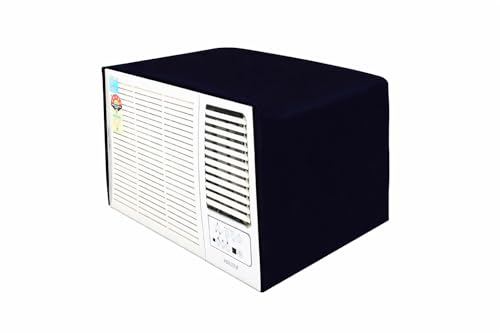 Image of Waterproof Polyester Window AC Cover 1.5 Ton - Indoor & Outdoor Combo Set with Elastic fit | All-Weather Dustproof UV & Scratch Protection, Durable Secure Fit-(Blue)