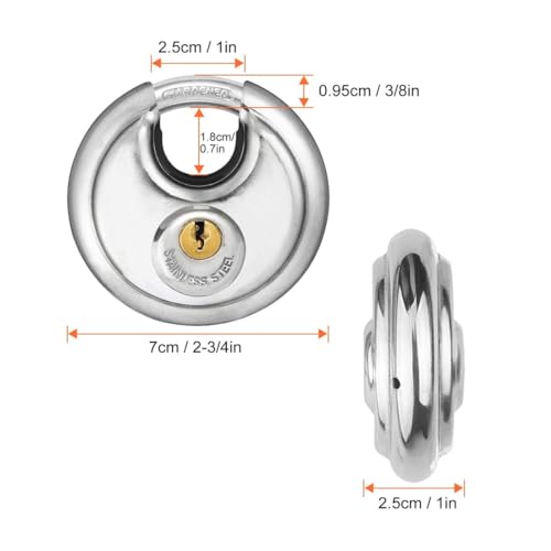 Helonge Disc Padlock With Key, Storage Unit Lock thumb #3