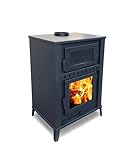 CAEXVEN Estufa de Leña CAEXVEN 14KW ECODESIGN | Doble Puerta con Cristal NEOCERAM | Horno Superior | Fabricada en España