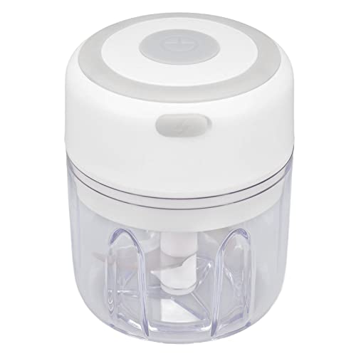 Electric Garlic Chopper, 250ML Garlic Grinder Masher Onion Chopper, Mini Portable Veggie Chopper, stainless steel blade Food Processor, Portable Electric Mini Food Chopper