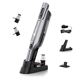 AYONTIN Cordless Handheld Vacuum, Lightweight Portable Hand Vacuum Cleaner with LED Light,Rechargeable Hand Held Vacuum with Charging Dock, Powerful Suction for Office, Home,Car,Silver