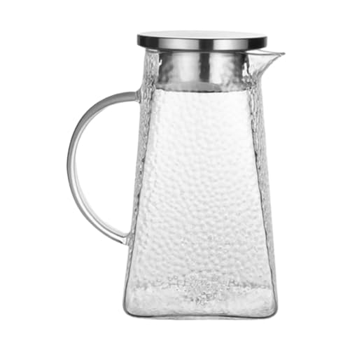 VANZACK Jarra de Vidrio con Tapa Contenedor para Agua Fría y Bebidas Kettle de Almacenamiento Doméstico Botella Jugo y Agua Hogar y Oficina