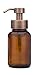 Amber Glass Apothecary Foaming Soap Dispenser Metal Pump with Copper Finish, for Kitchen or Bathroom Counter-top Dispenser Amber Glass