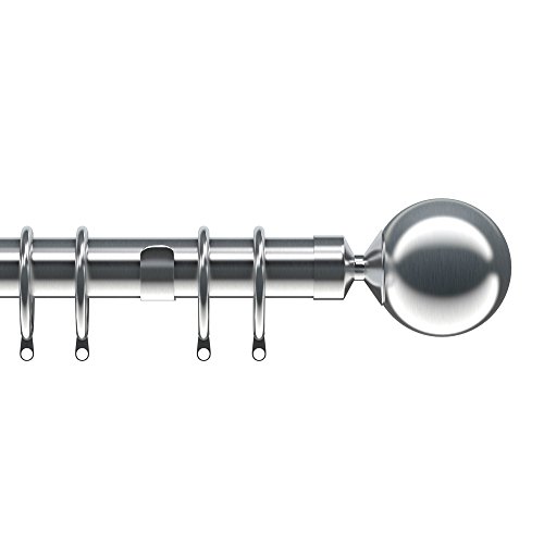 Image of SPEEDY Nikola Fixed Pole Set, Satin Silver, 150 cm, 28 mm