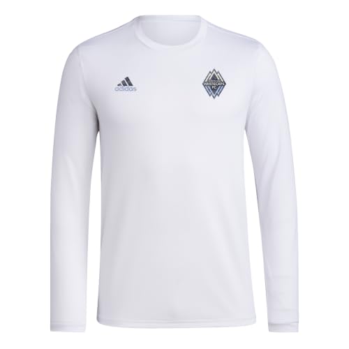 Image of adidas Men's Inter Miami Cf Short Sleeve Pre-Game T-Shirt Undershirt, White/Vancouver Whitecaps, XL