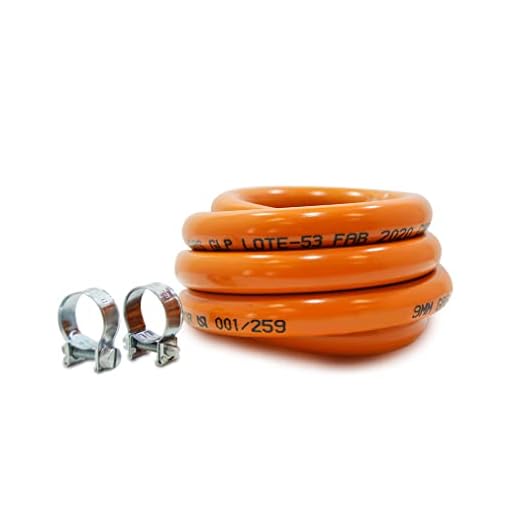 S&M 321535 Kit Tubería homologada de Gas Butano, Color Naranja, 1.5 m