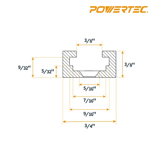 Image of POWERTEC 71704V 3 inch T-Track Intersection Kit with Predrilled Mounting Holes & Wood Screws, 2 Sets, for Universal T Track, Aluminum T Track Accessories for Woodworking Jigs and Fixtures