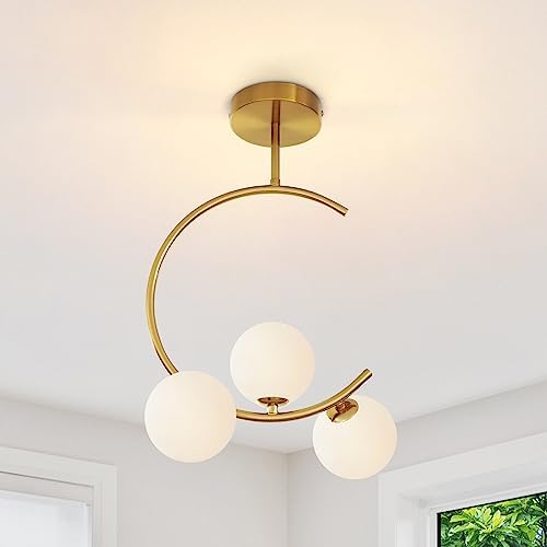 Modern Semi Flush Mount Ceiling Light Easric Gold Ceiling Light