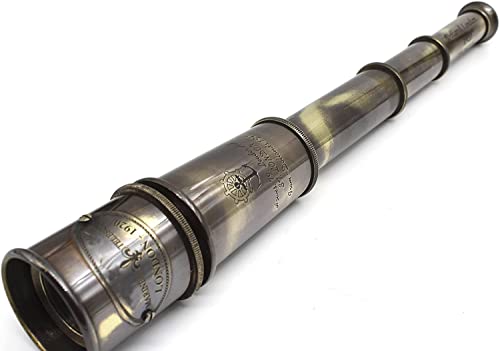 US HANDICRAFTS Antique Brass Spyglass | Handheld Brass Maritime Telescope (Style 3)