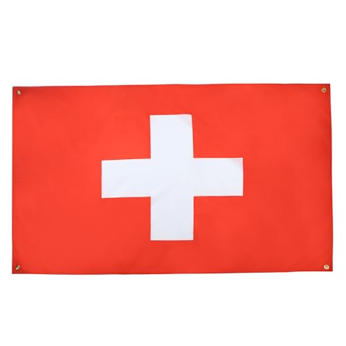 AZ FLAG Schweizer Flagge, 150 x 90 cm, mit 4 Ösen, Helvetischer Pavillon für Balkon oder Wand