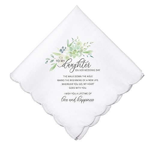 Lillian Rose Daughter Wedding Keepsake Hankie, One Size, White,HA210 DA