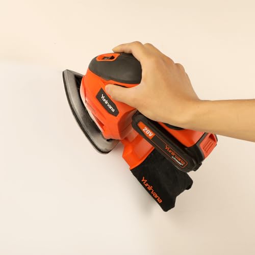 Yunirvana Cordless Sander 20V, Detail Sanders, 20Pcs Sandpapers,12000 RPM Sanders with Dust Collection System for Tight Spaces Sanding in Home Decoration, Battery and Charger Included 9 Yunirvana Cordless Sander 20V, Detail Sanders, 20Pcs Sandpapers,12000 RPM Sanders with Dust Collection System for Tight Spaces Sanding in Home Decoration, Battery and Charger Included - Image 9