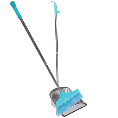 Yardenfun ステンレス製耐久ダストパン 長柄ほうき付き 家用床掃除 ル対応 耐摩耗性屋内外クリーナーツール 贈り物にも適した実用キット