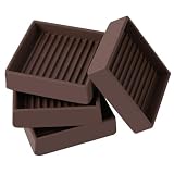 2x2 Square Rubber Furniture Caster Cups, Anti-Sliding Furniture Pads Bed Stopper Floor Protectors with Grip - Protect Any Flooring