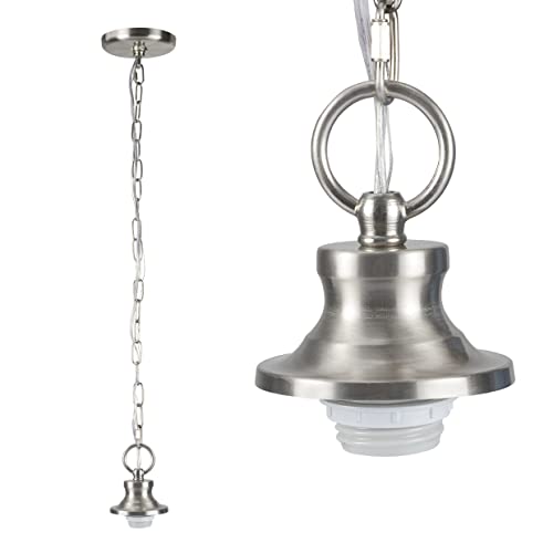 Image of Aspen Creative 21050-21, Indoor Pendant Light Kit, 6' SPT-1 Silver Wire / 5' Steel Chain. Socket Cup: 3-1 /2 inch W x 1-15 /16 inch H. Suitable: 6 inch D. to 18 inch D. Pendant Shade. Satin Nickel. 1 Pack.