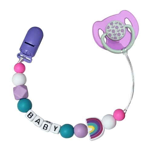 Image of Purple Clip Chain with Magnetic Pacifier for Reborn Baby Dolls Feeding Toy Accessories for Kids Gift