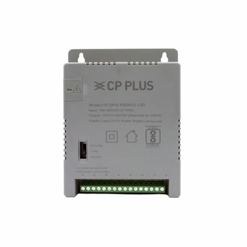 Image of CP PLUS 8-Channel CCTV Power Supply SMPS | 12V 5A High Efficiency Adapter with LED Indicators | EMI Filter|Overload & Short Circuit Protection|Use for Dome & Bullet Cameras| CP-DPS-PD08V2-12D
